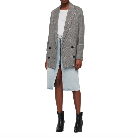 All Saints Jackets & Blazers - ALLSAINTS Helei Check Oversize Blazer